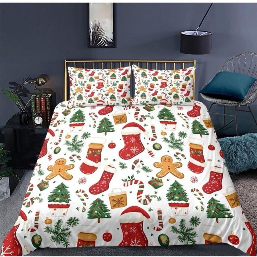 Christmas Duvet Cover Full Size Set - Extra Soft Full Duvet Cover with 2 Pillow - Picture 4 of 12